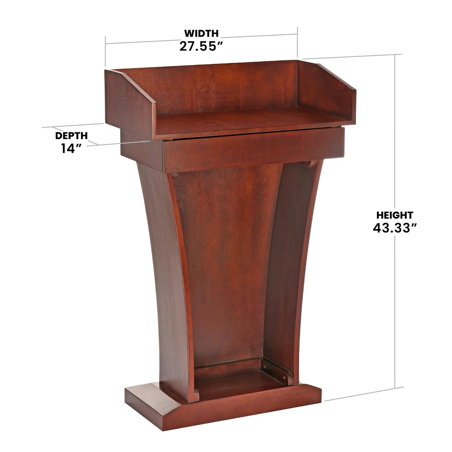 AdirOffice Church Pulpit, Wooden Podium - Height 43.33" Pulpits for Churches with Spacious Drawer (Mahogany)
