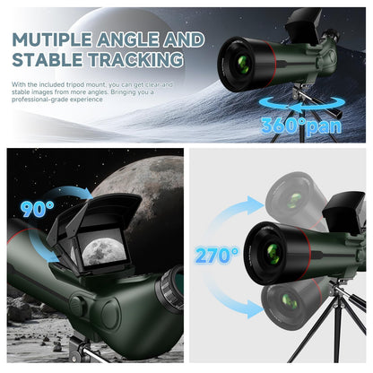 Smart Telescope, Professional Refractor Auto-focus Portable Digital Electronic Telescopes with 4K Astrophotography Camera, Internal And External Dual Screens Spotter for Adults and Beginners Astronomy