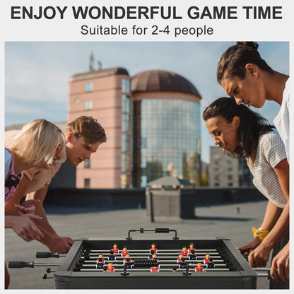 RAYKEEP 58" Foosball Table, Competition Soccer Table Game w/ 2 Balls for Adult Youth, Heavy-Duty Arcade Table Soccer for Home, Game Room (Black)