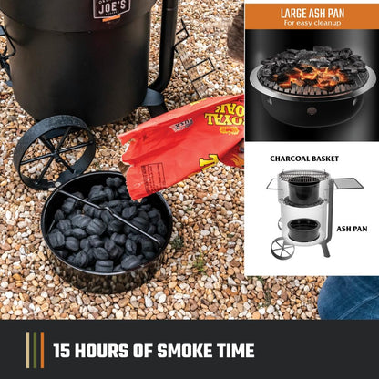 Oklahoma Joe's Bronco Pro 21.5 in. Heavy Duty Charcoal Drum Smoker and Grill with 366 sq. in. Cooking Area in Black