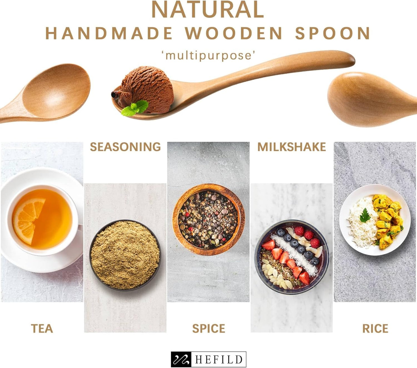 2 6.7 inch Set, PCS Wooden Spoons for Honey, Small Wooden Spoons - Terrific for Tea, Coffee & Soup, Little Schima Wood