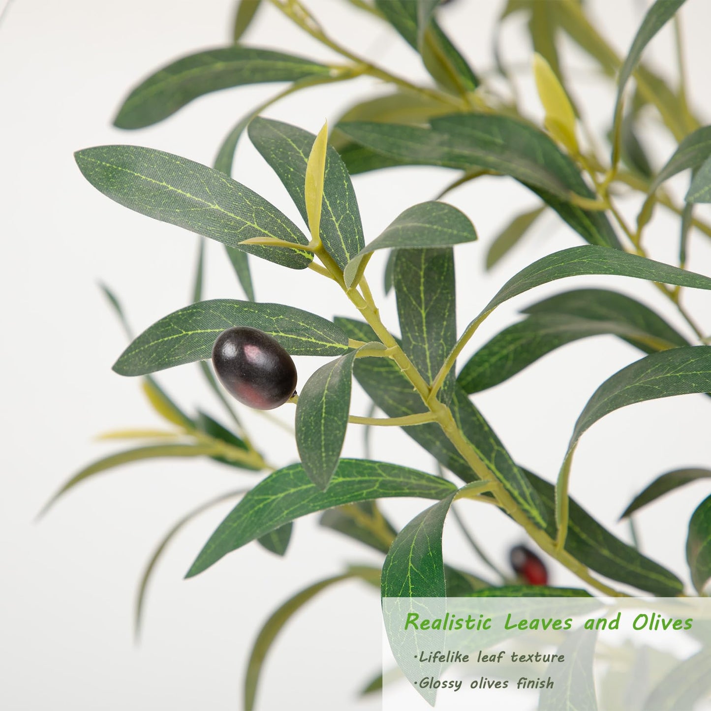 Nafresh Majestic Faux Olive Tree 8ft – Artificial Olive Tree Indoor & Outdoor with Lifelike Leaves & Textured Branches for Living Room, Office, Entryway,Patio