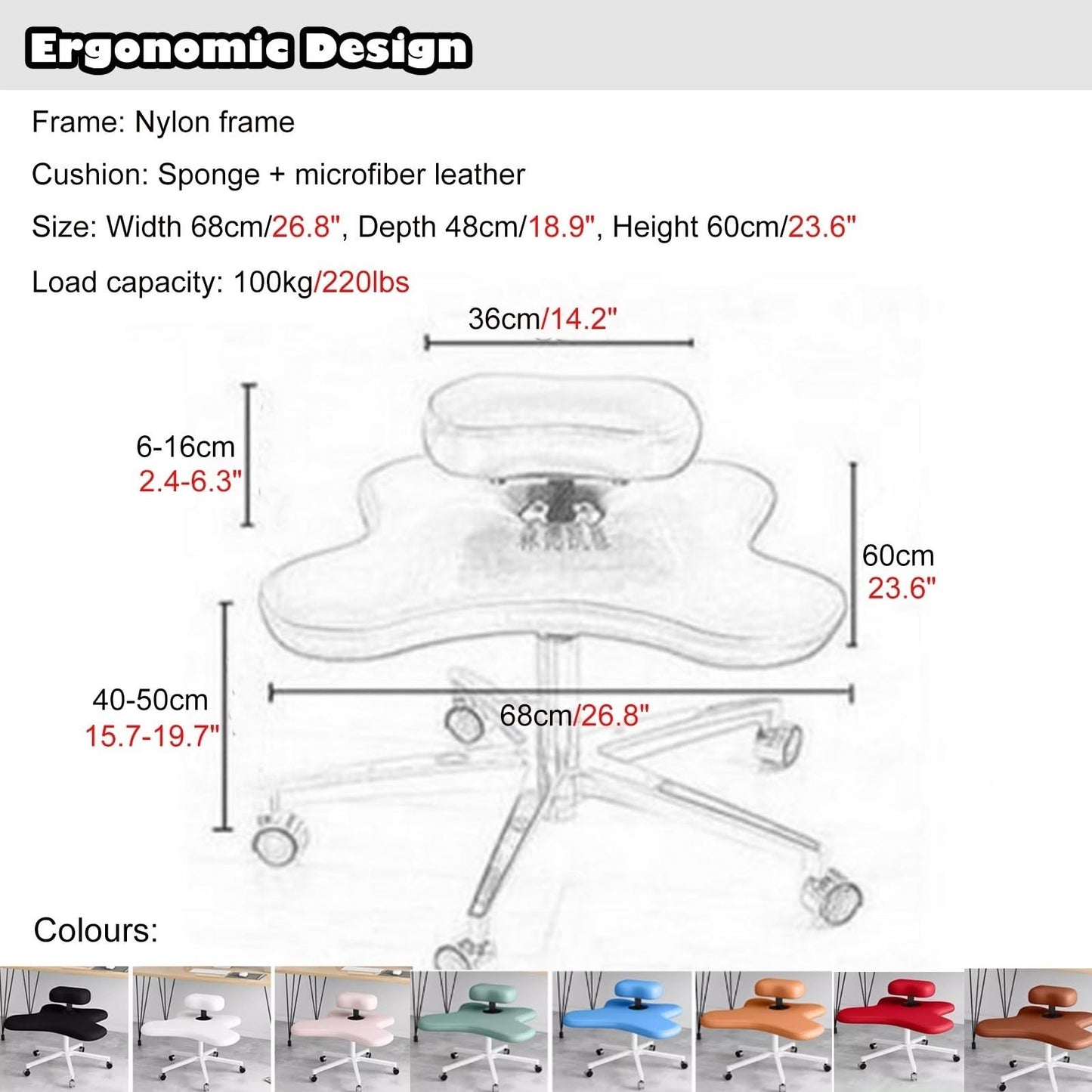 Office Chair Cross Legged Chair，Cross Legged Sitting Kneeling Office Chair with Wheels, Meditation Seat for Reducing Back Pain, Ergonomic Posture Corrective Seat - Improve Posture and Reliev