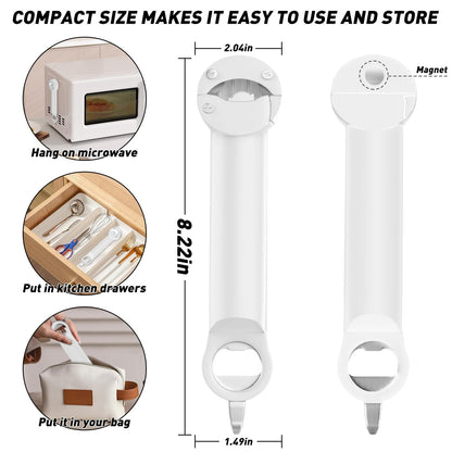 Banyaa Jar Opener Bottle Opener for Seniors with Arthritis, Multi Retractable Magnetic Can Opener, Jar Grippers for Opening Jars, Kitchen Gadgets for Weak Hands and Senior Arthritis (White)