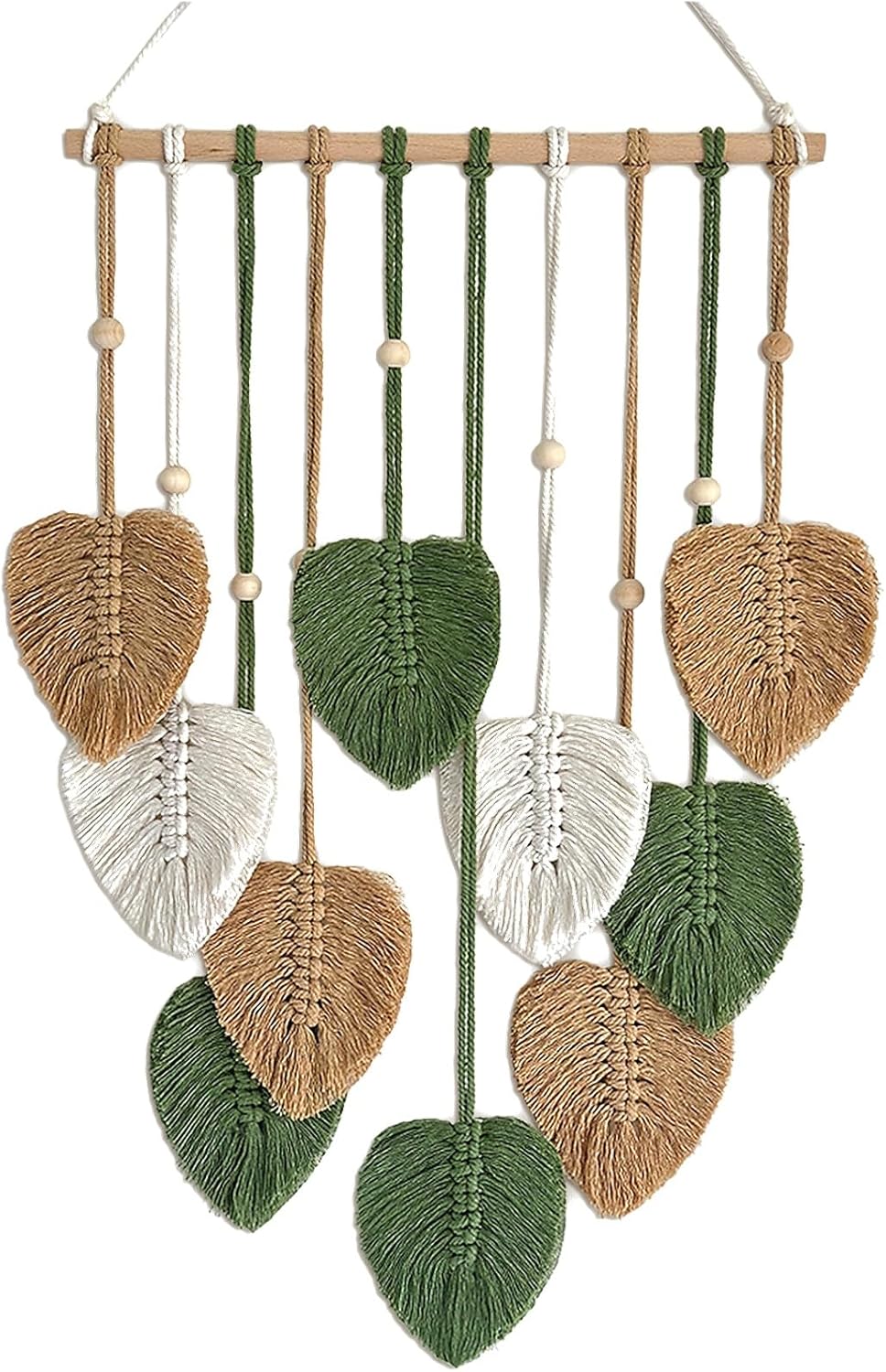 15.7x36 Inch TUDRUKU Macrame Wall Hanging Nursery Decor Leaves Woven Tapestry Feather Handmade Yarn Tassels Boho Wall