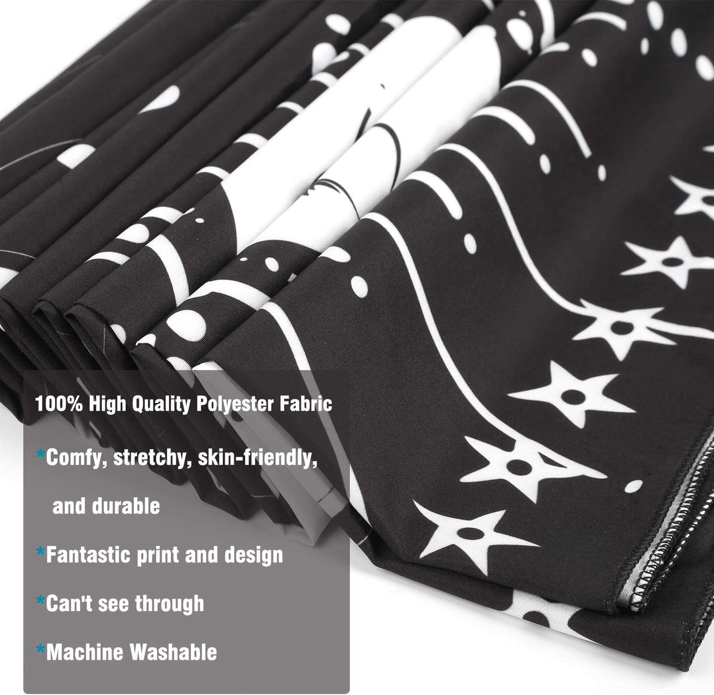 Black and White Wall Tapestry - Aesthetic Moon Tapestry for Bedroom, Living Room, Dorm Decor (59.1x59.1 Inches)
