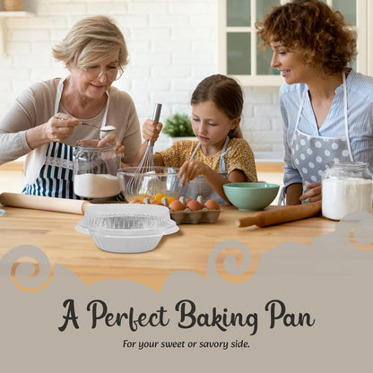 Disposable Aluminum Foil Tart Pan with Lid, 5" Individual Pie Pans, Mini Pie Pans, Pot Pie Tins, Baking Pan, Perfect