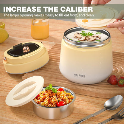 Thermo for Hot Food Adults 40OZ Soup Thermo Lunch Containers Wide Mouth Vacuum Insulated Food Jar Stainless Steel Leakproof Lunch Box with Spoon and Fork, Keeps Food Warm, Ideal Gift for Women