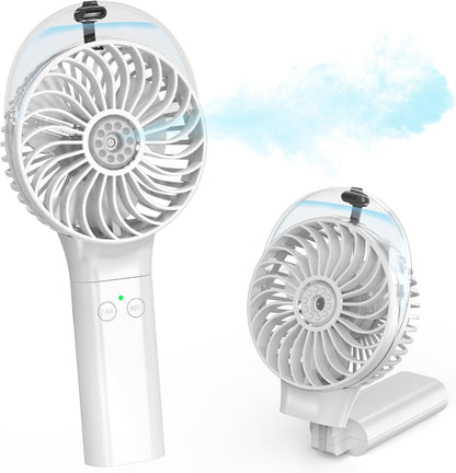 COMLIFE Portable Handheld Misting Fan, 3000mAh Rechargeable Battery Operated Spray Water Mist Fan for Travel