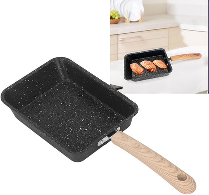Breakfast Flat Pan, Tamagoyaki Omelette Pan, Non Stick Iron Square Frying Pan for Home Kitchen