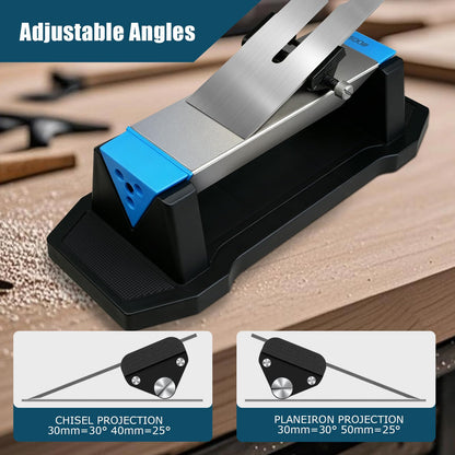 Diamond Knife Sharpener, Larger Sharpening Stone, 360/600/1000 Grit Whetstone Knife Sharpener Kit with Honing Guide, Angle Guide, Leather Strop for Kitchen Knives, Chisels, Tools, Outdoor Gear