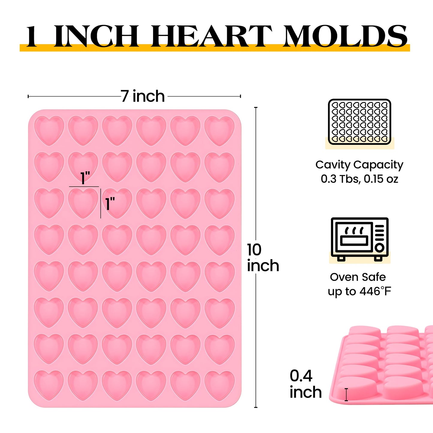 Gummy Candy Molds - Silicone Gummy Hearts Mold, Non-stick and Bpa Free for Mini Candy Chocolate Gummies Baking