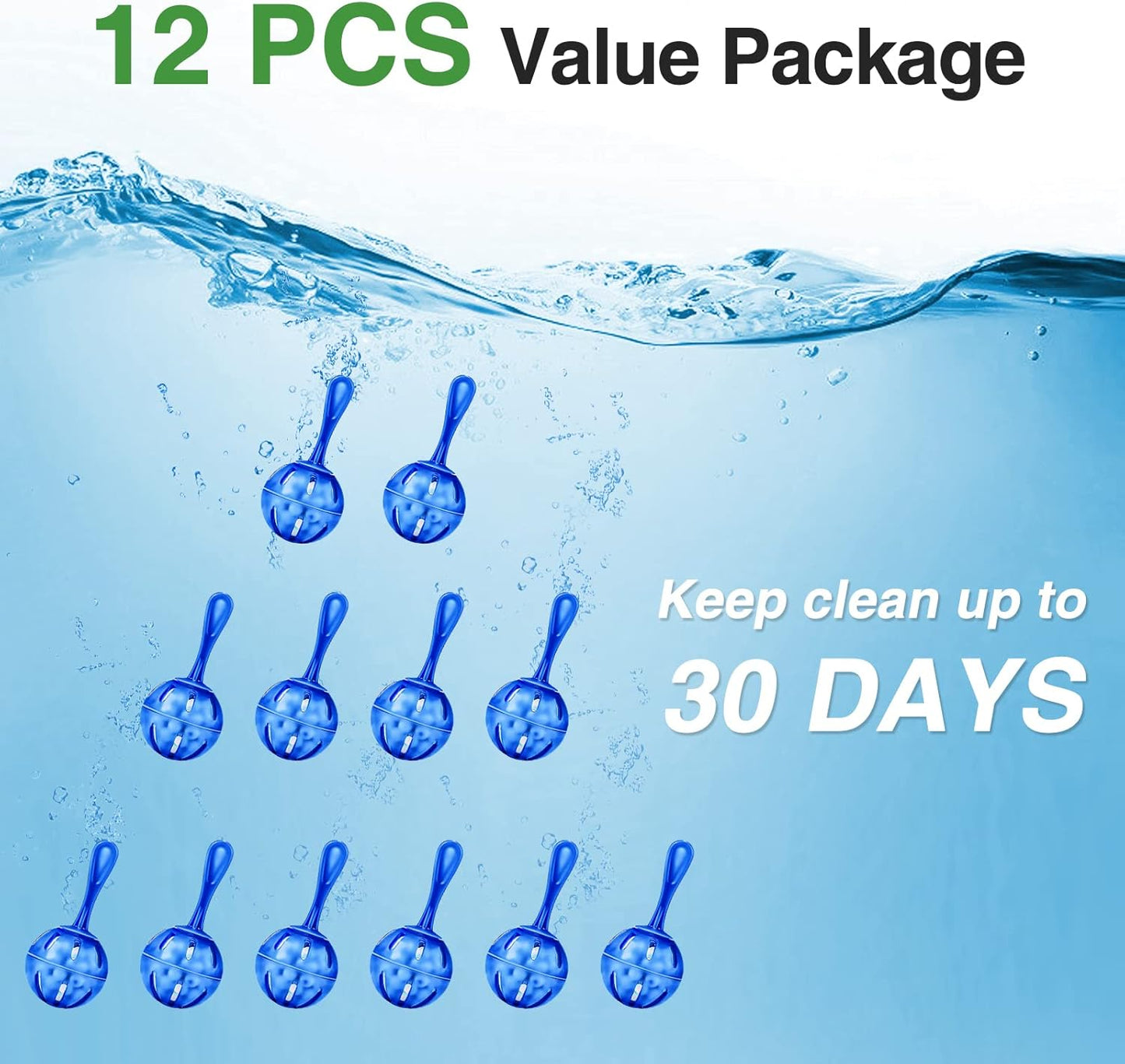 12 Pack Universal Humidifier Tank Cleaner Balls, Demineralization Cartridge for Humidifiers & Fish Tanks, Purifies Water
