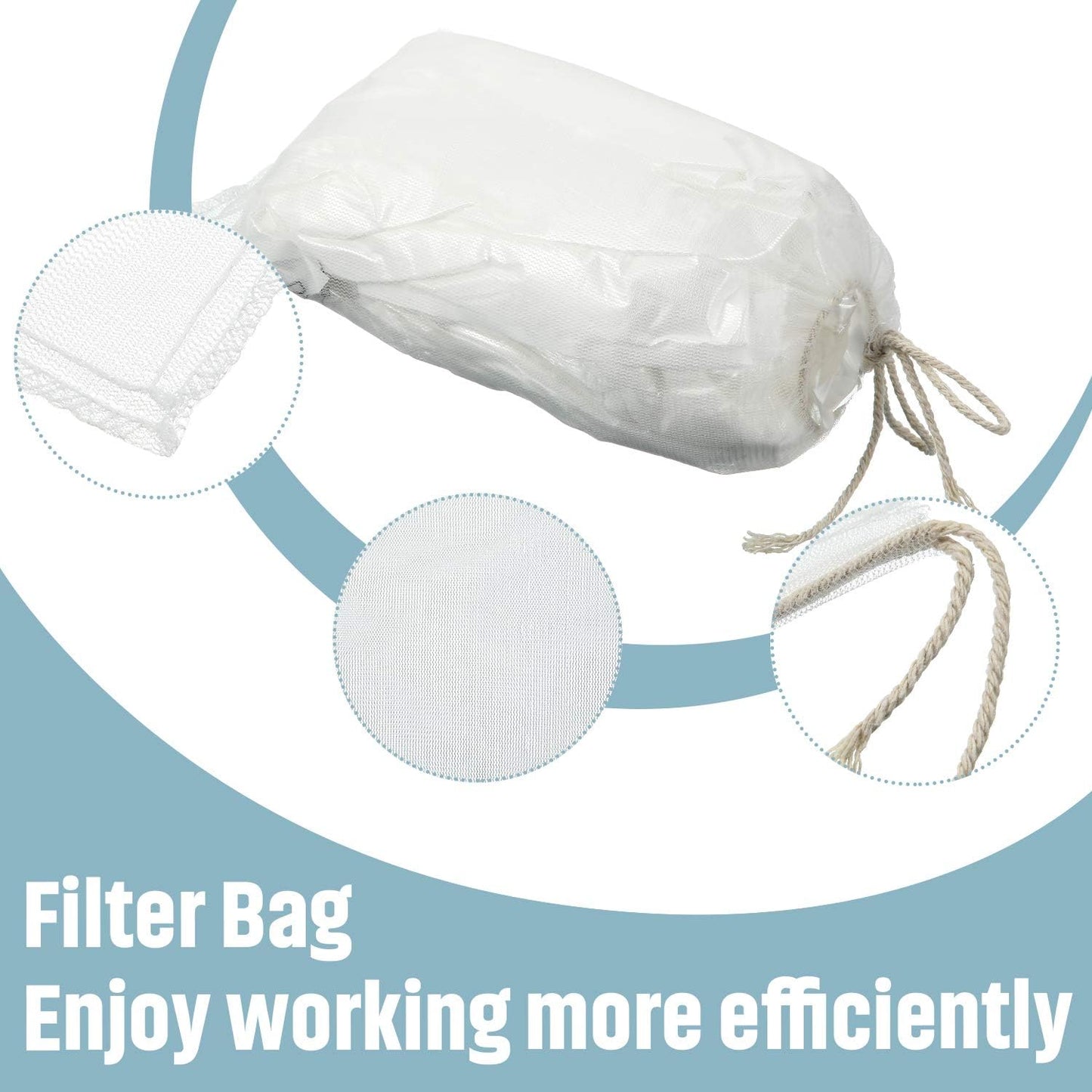 Shappy Compost Tea Bag, Pump Strainer Mesh Filter Bag with Drawstring, 600 ?m for Preventing Clogging (10 Pieces)