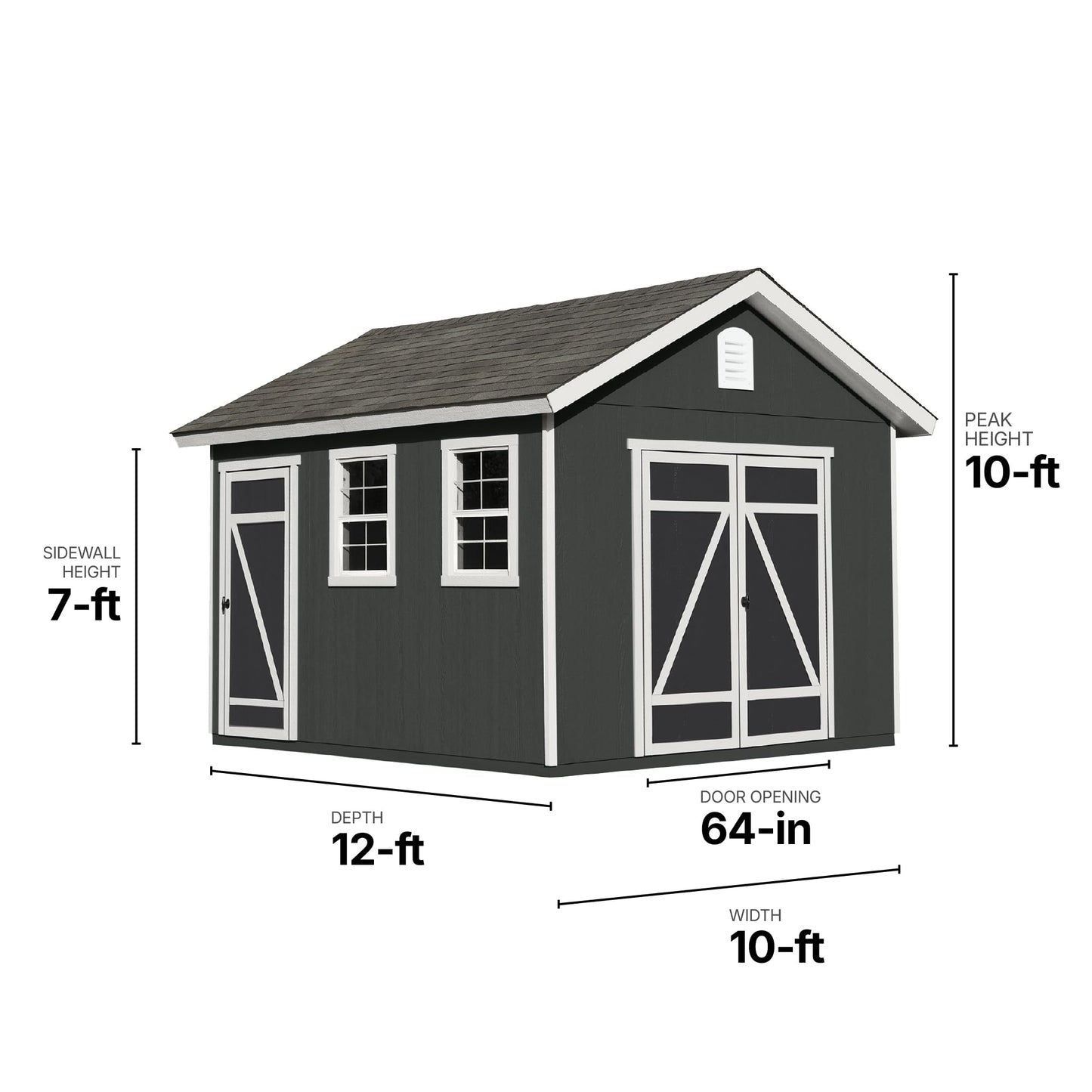 ShedMaster Expanse 10x12 Do-It-Yourself Wooden Storage Shed with Floor Kit - Does not Include Paint or Roofing Shingles