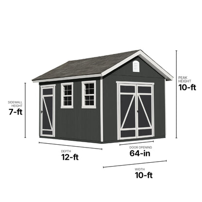 ShedMaster Expanse 10x12 Do-It-Yourself Wooden Storage Shed with Floor Kit - Does not Include Paint or Roofing Shingles
