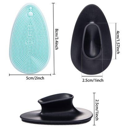 4 Pack Silicone Face Scrubber, Beomeen Facial Cleansing Brush Soft Silicone Facial Exfoliation and Massage Brush Blackhead Scrubber for Men and Women (Black)