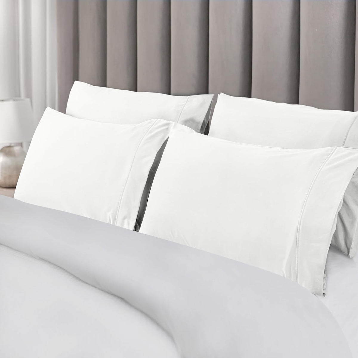 Utopia Bedding Queen Pillow Cases - Soft Brushed Microfiber - 6 Pack, Fade Resistant | 20 x 30 Inches, White