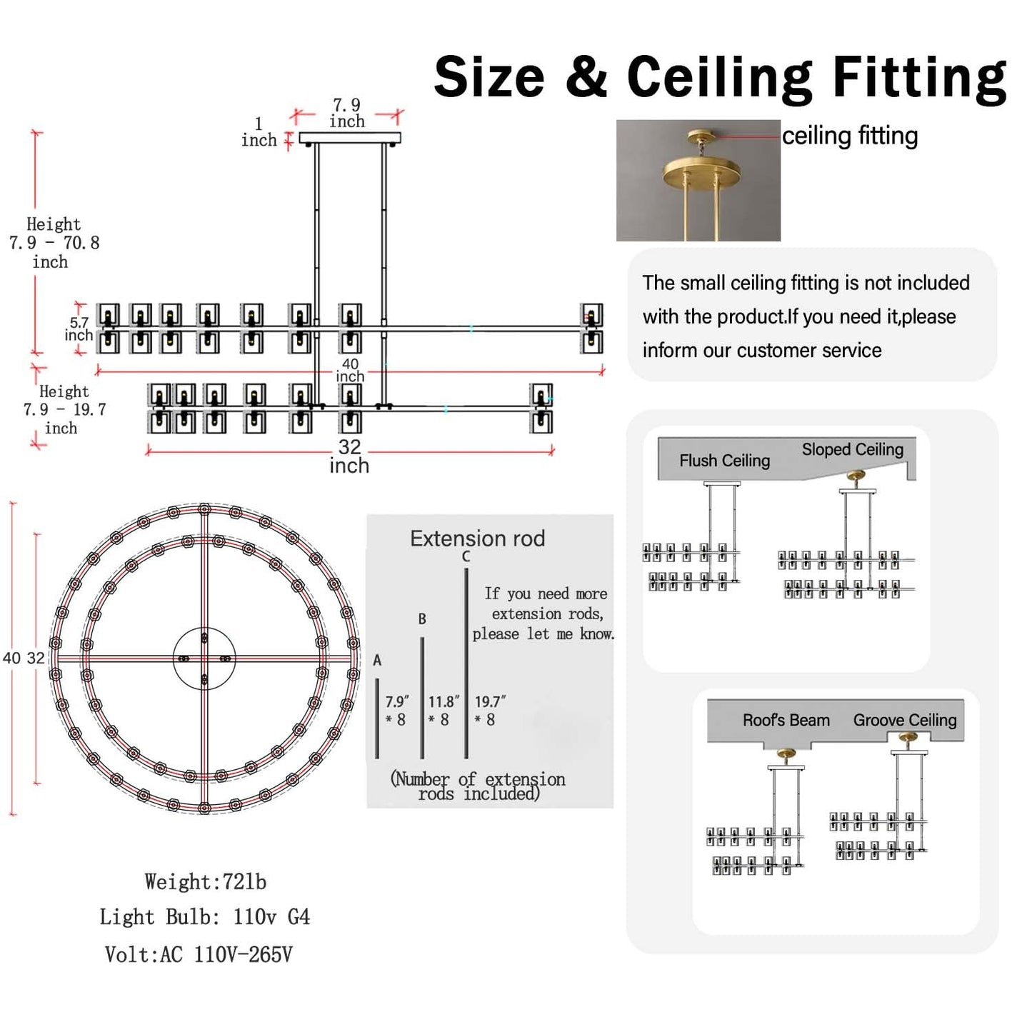 Shial Lighting D32''+D40'' Large Black Wagon Wheel Chandelier 72-Lights Black Round Chandeliers Glass Chandeliers for Dining Room,Living Room Vintage Chandelier