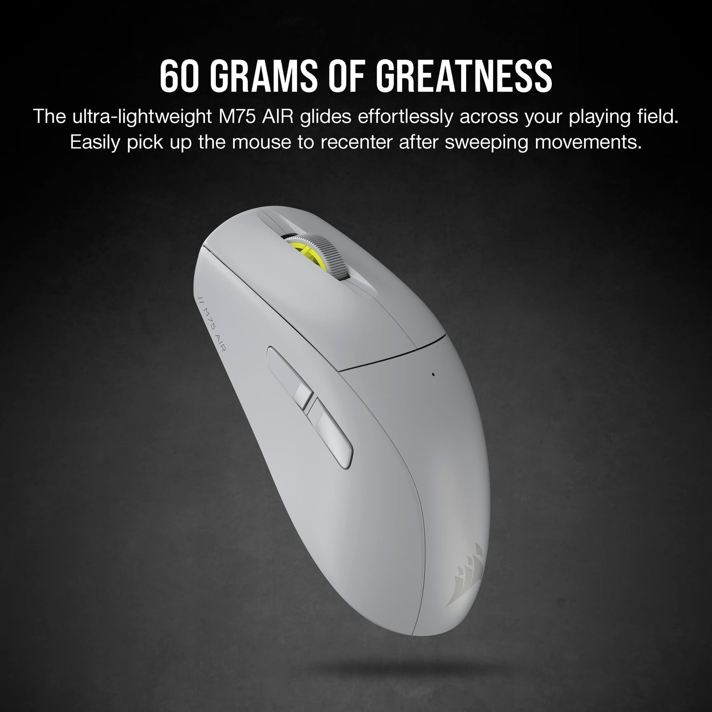 Corsair M75 AIR Wireless Ultra Lightweight Gaming Mouse – 2.4GHz & Bluetooth – 26,000 DPI – Up to 100hrs Battery – iCUE Compatible – Black