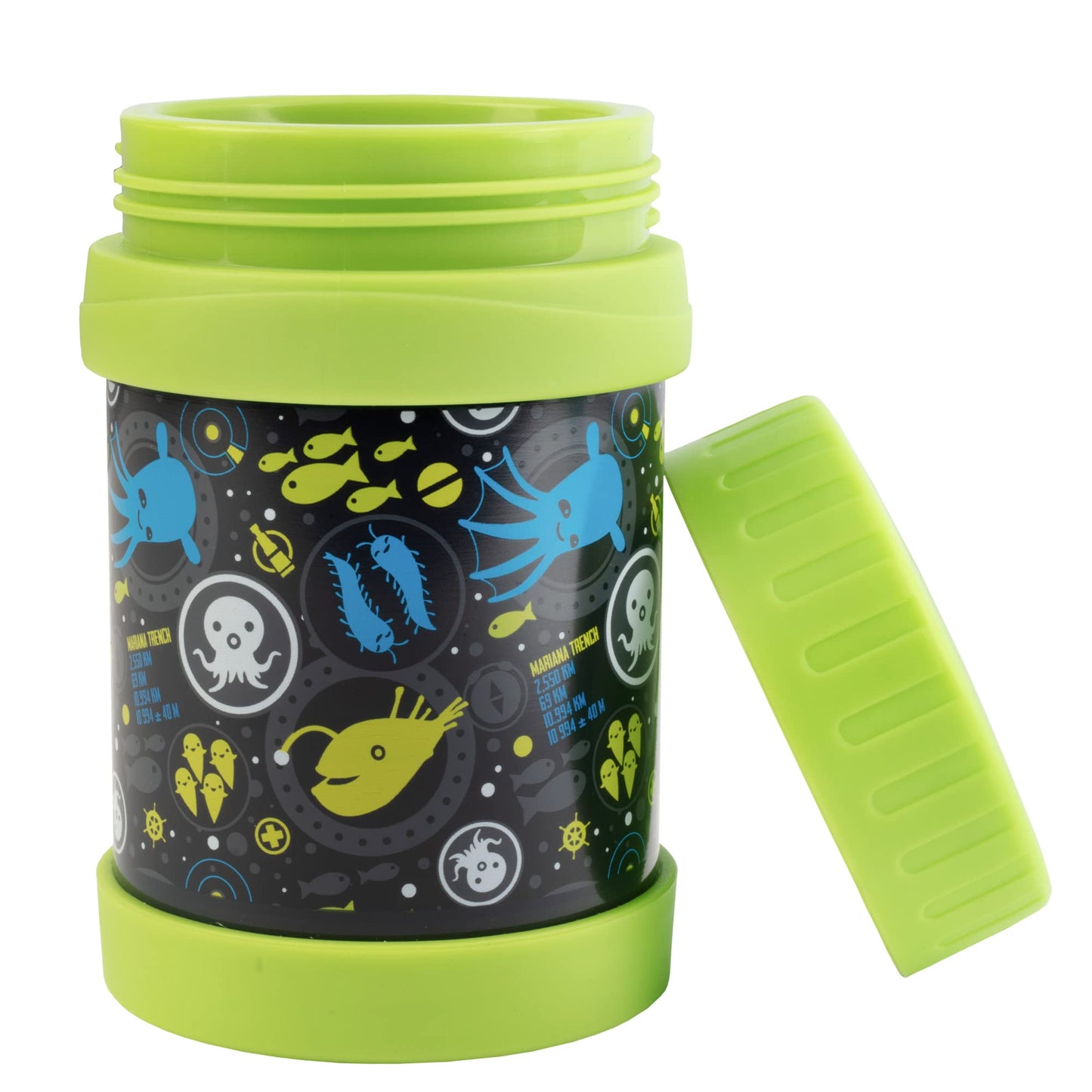 Octonauts Stainless Steel Insulated Lunch 13 oz Food Jar for Kids - Large Leak-Proof Storage Container for Hot & Cold Food, Soups, Liquids - BPA Free - Fits Most Lunch Boxes and Bags - Lime