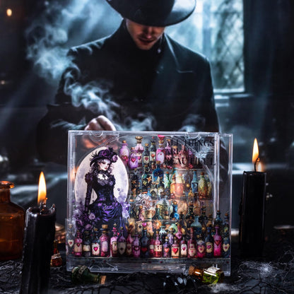 MiyouLuna 6 Rolls Witch Potion Bottle PET Tape Set with Clip, Waterproof Gothic Scrapbook Sticker Rolls for Journaling, Bullet Journals, and Dark Aesthetic Crafting