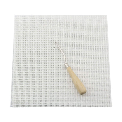 NX Garden 50x100cm Blank Rug Hooking Mesh and Bent Latch Crochet Hook with Wood Handle DIY Kit Tool for Tapestry Carpet Rug Making Embroidery Crafts Decor