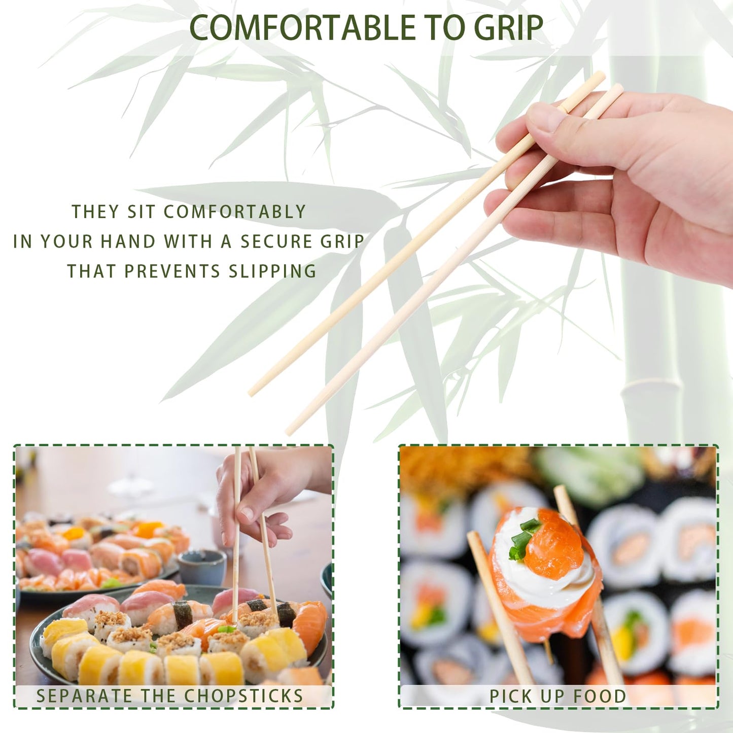 TMCCU 800 Pairs 9 Inch Disposable Bamboo Chopsticks Bulk, Individually Clear Wrapped Separated Sleeved Chopsticks Wooden for Restaurants, Noodles, Sushi, Asian Food