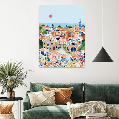 KICHANG 9 Packs Paint by Number for Adults, Scenery DIY Acrylic Oil Painting Paint by Numbers Kits on Canvas, Adults Paint by Numbers Kits Drawing Paintwork for Home Decor Gift Cityscape 12x16in