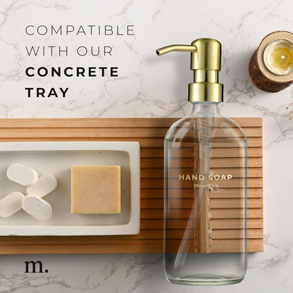 MaisoNovo Hand Soap Dispenser for Bathroom - 16.9 fl oz Clear Glass with Gold Pump