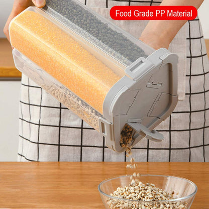 WINIAER Airtight Cereal Storage Container, Clear 2.3L Airtight Kitchen Food Storage Container with Lids and Compartments for Grain, Sugar, Flour, Rice, Nuts, Snacks