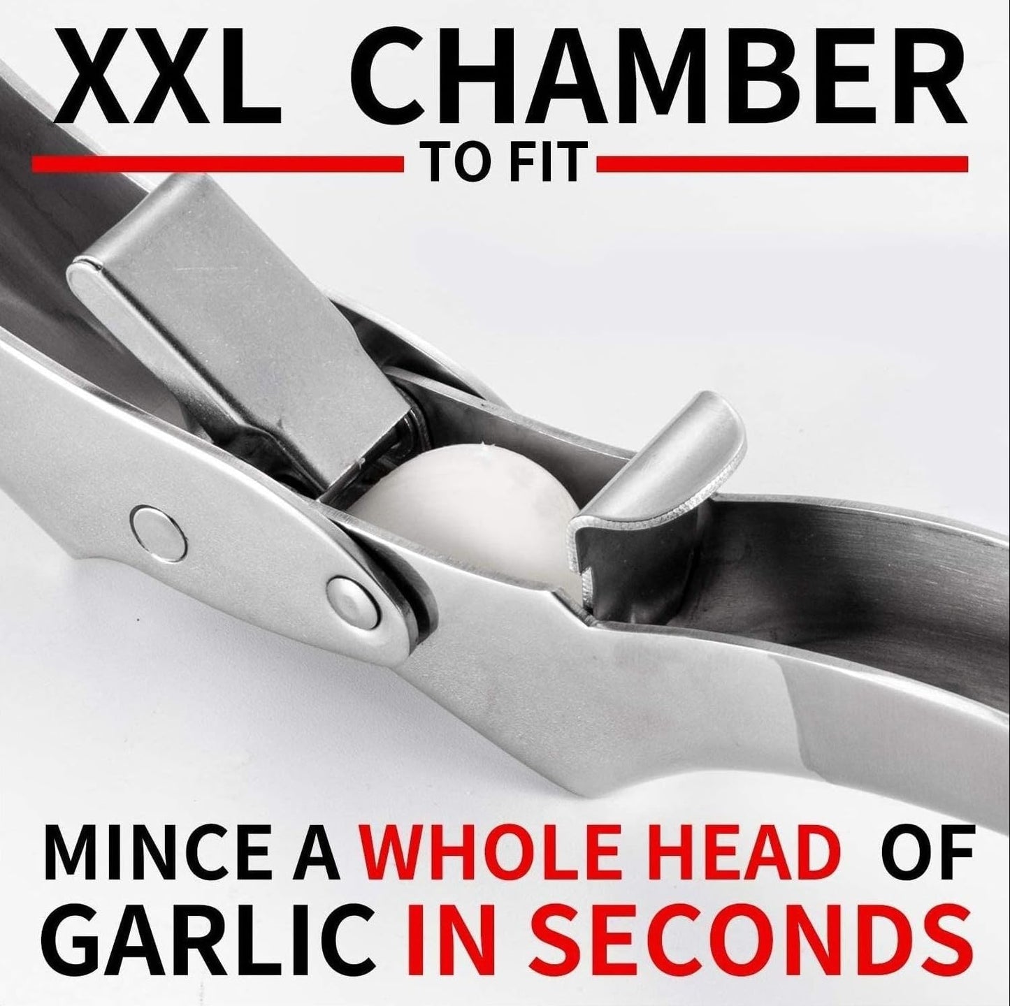 Premium Garlic Press, Stainless Steel Easy to Clean Mincer, Durable Construction and Rust Proof