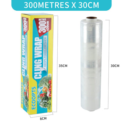 ECOOPTS Cling Wrap Plastic Food Wrap with Slide Cutter and BPA Free Plastic Wrap 12IN×1000FT