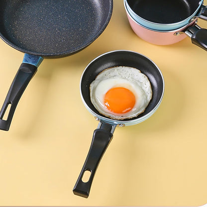 Zoofen 4.7" Mini Round Frying Pan, Non-Stick Egg Skillet with Long Handle for Breakfast