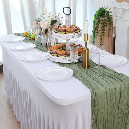 Moretoes 100PCS White Gold Plastic Plates Disposable,Party Plates White with Gold Rim, 10.25inch Dinner Plates and 7.5inch Dessert Salad Plates Heavy Duty Plates for Wedding Party and Birthday