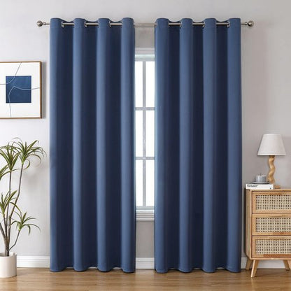 ChrisDowa Blackout Curtains - Thermal Insulated Room Darkening Panels | 102 Inches Long, Stone Blue, 2-Pack