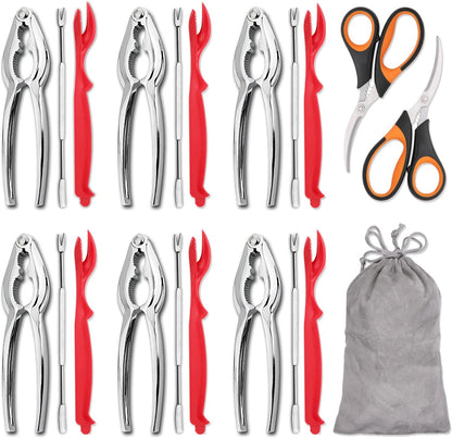 20-piece Set 6 6 6 2 Set Hiware Seafood Tools includes Crab Crackers, Lobster Shellers, Crab Leg Forks/Picks