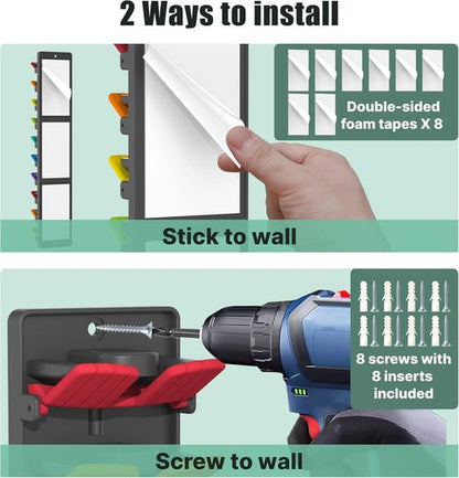 Hat Organizer | Skiennix Baseball Cap Rack with Adjustable Storage - 2 Pack Wall Mount Holder