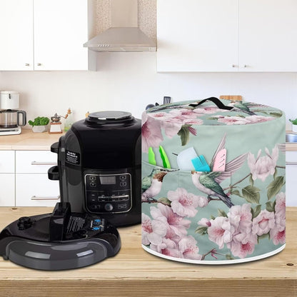 Hummingbird Light Pink Peach Blossom Rice Cooker Cover for 3Qt Instant Pot, Lightweight with Handle and Pocket