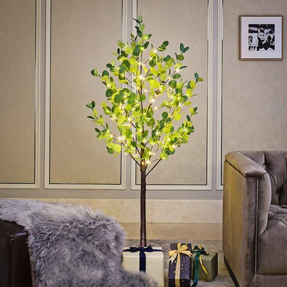 Lighted Eucalyptus Tree 5FT 162 LED Artificial Tree for Decor Inside and Outside Home Patio Wedding Festival Christmas Decoration Warm White