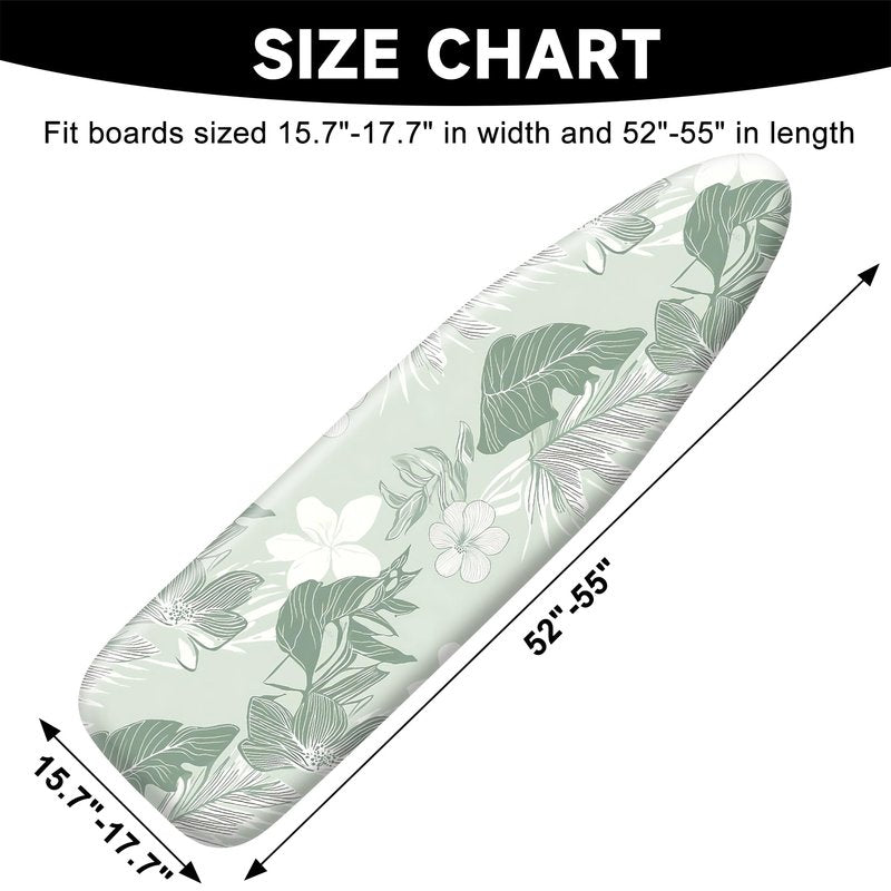 seewan Quick Install Ironing Board Cover 17" x 55" Ironing Board Cover with Nose Strap Pocket and Elastic Sides Anti-Slip and Heat-Resistant Stylish Home Ironing Board