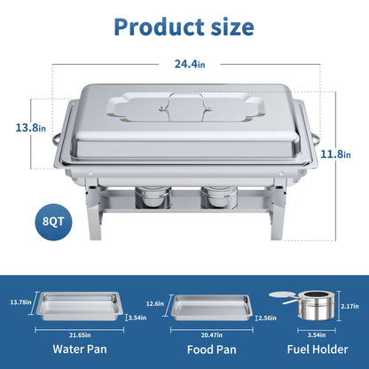 Chafing Dishes for Buffet Set – Chafers for Catering & Buffet Warmers with Lids | Serving Food Warmer & Chafers Servers Sets