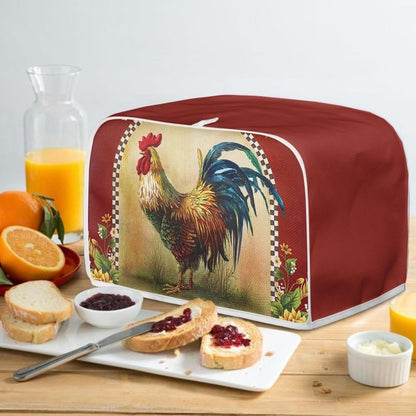 Sunflower Rooster Toaster Cover, 2 Slice, Dust-proof Kitchen Small Appliance Cover, Home Decoration