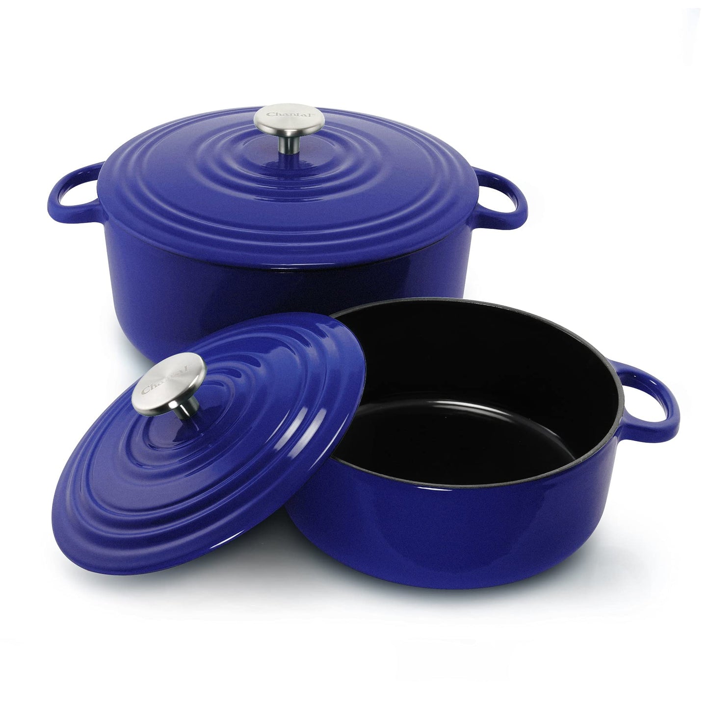 Chantal Cast Iron Dutch Oven Set, 3 and 7 qt, US Formulated Premium Enamel, Cobalt Blue