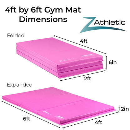 Z Athletic Kip Bar and Folding Gymnastics Mat, 4 Ft x 6 Ft x 2 in