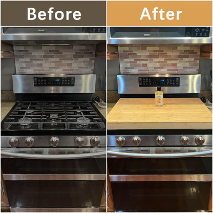 YUHFERA Stove Cover Board for Gas Stovetop - 30" x 22" Noodle Board Electric Stove Cover for RV Stove Top, Extra Countertop Space for Kitchen Stovetop (Bamboo)