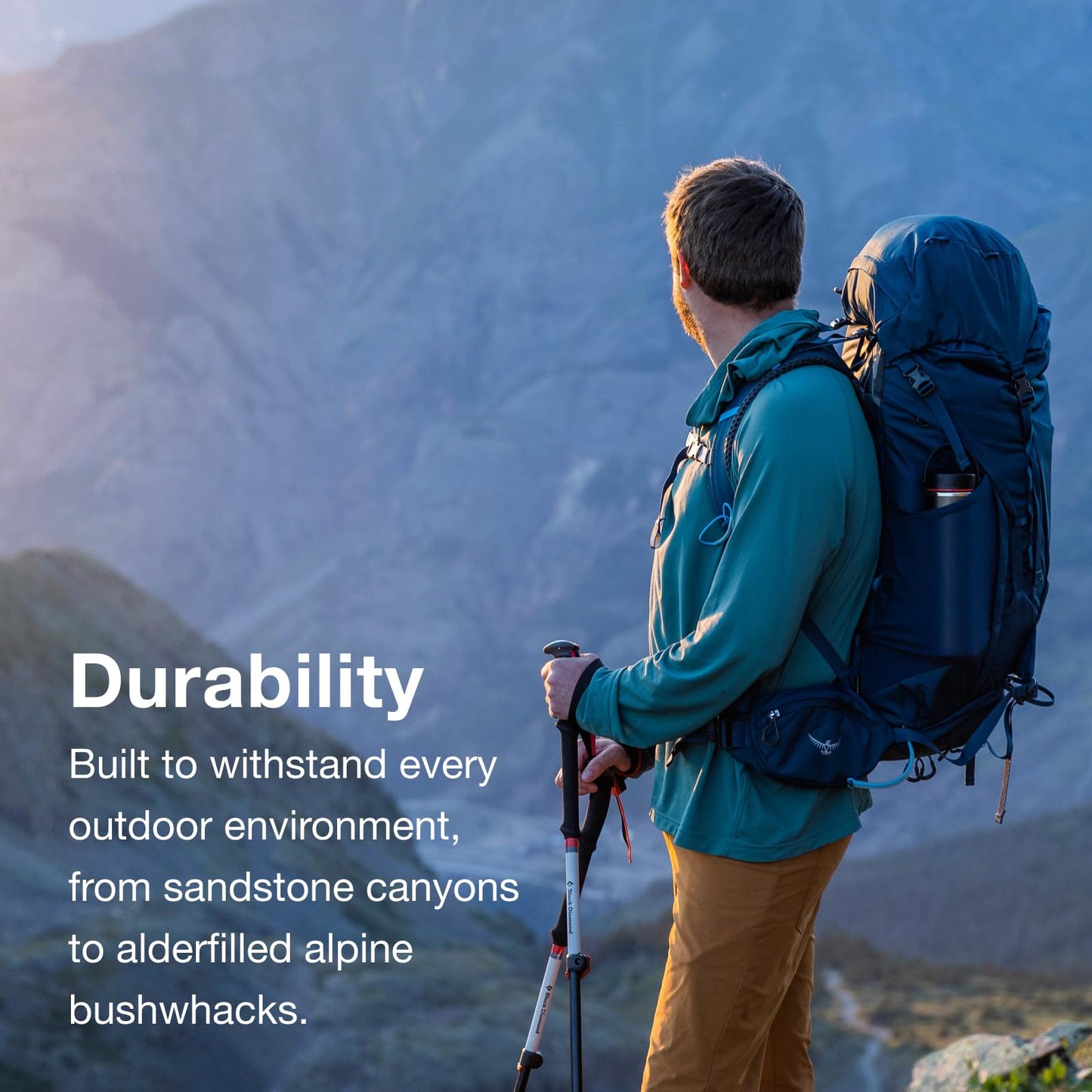 Osprey Kestrel 48L Men's Backpacking Backpack - Hiking & Camping Bag with Waterproof Raincover, Moss Green, Large/X-Large