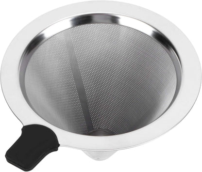 Pissente 400ml Pour Over Coffee Maker, High Temperature Resistant Glass Dripper with Stainless Steel Filter