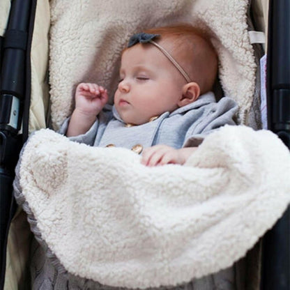 Baby Sleeping Bag fits Infant Newborn,Warm Baby Sleeping Bag,Winter Newborn Knit Wool Swaddling Blanket Kid Sleepsack Footmuff Stroller Knitted Sleep Nest Sack (Light Gray, One Size)
