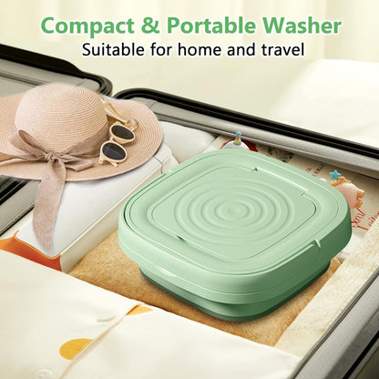 MacLehose Mini Portable Washing Machine, Mini Washer and Dryer Combo, 9L, Foldable for Baby Clothes, Underwear, Socks,
